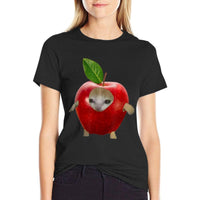 Gift For Friends Funny Crying Apple Cat Memes  Fade-proof Color T-Shirt