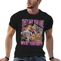You Are What You Eat Funny Lesbian Cat Meme Bootleg Graphic  Vintage-inspired T-Shirt