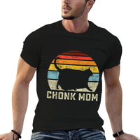 Chonk Cat Mom Scale Meme Funny Retro Style Mommy Cats Memes  High-quality Stitching T-Shirt