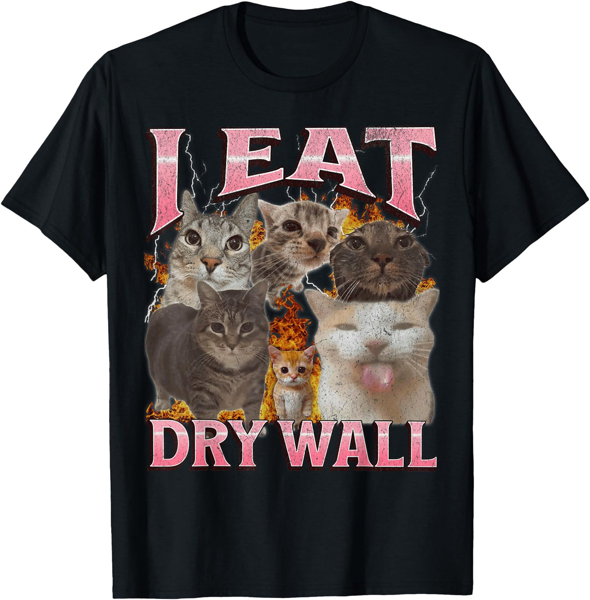 Handcrafted I Eat Cement Cat Meme Bootleg Hoodie - Graphic Print Men Women