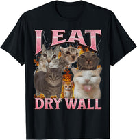 Handcrafted I Eat Cement Cat Meme Bootleg Hoodie - Graphic Print Men Women