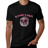 I'm Just A Girl Sad Hamster Meme  Oversized Silhouette T-Shirt